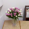 Atacado Transfronteiriço de Flores Artificiais, Flores Decorativas de Alta Qualidade com Toque Realista, Arranjos Florais para Mesa de Sala de Estar, Tulipas de Plástico PE