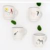 Taza Divertida de Animales de Dibujos Animados Taza con Logo Impreso Cerámica Simple Creativa Borde Negro Taza de Café Lista para la Venta