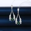 Tina Joyería Nueva Forma de Pétalo Moda Joker Circonita Microincrustada Pendientes Aguja de Plata s925 Personalidad Viajera
