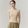 Suéter de Cachemira para Mujer BaiCaiRong Otoño/Invierno 2026 Cuello en V Diseño Versátil Ropa de Punto de Lana para Mujer