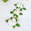 Nuevo Racimo de Flores de Hoja Verde Rosa Simulada Decoración de Pastel Decoración de Pastel de Boda Estilo Coreano Mesa de Postres con Flores Accesorios para Fotografía