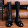 Botas Chelsea de Caña Alta con Hebilla y Cremallera Estilo Británico para Hombre Punta Redonda Talla Grande Botas de Cuero Comercio Exterior En Stock