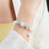 Prata S925 Azul Marinho Tesouro Calcedônia Branca Gato Pulseira Feminina Nova Chinesa Nicho Exquisite Alta Qualidade Pulseira Outono e Inverno Joias