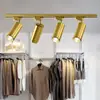 Spot Dourado Nórdico para Sala de Estar e Sala de Jantar Luminária Embutida Doméstica para Lavabo e Loja de Roupas Spot de Trilha LED