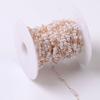 Cadena de cobre con perlas hecha a mano, accesorios para el cabello, pendientes, cadena de cuentas, borla, accesorios antiguos para el cabello