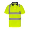 Vestuário de Trabalho Refletivo em Estoque Verão Respirável Gola Reversível Camisa Polo Refletiva Canteiro de Obras Armazenamento Logística Camiseta de Trabalho