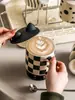 Conjunto de Canecas de Cerâmica Cor Creme Estilo Hepburn Francês de Alto Valor Estético, Combinação de Xícaras de Café com Leite, Copos Altos