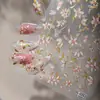 Pegatinas para Uñas Flor de Durazno Esmaltadas Estilo Antiguo Populares de Sky, Pegatinas de Decoración para Uñas Impermeables DIY Estilo Chino en Relieve