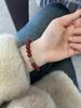 Pulseira Feminina Roxo Cinnabar Dourado com Areia de Alto Teor, Estilo Casal Jade Hetian Estilo Chinês Joia de Boa Sorte, 80% Cinnabar Real