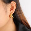 Pendientes de acero inoxidable de oro de 18 quilates con forma de corazón en forma de V, sencillos y avanzados, con diseño transfronterizo europeo y americano.