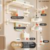 Toallero de baño de aluminio con espacio blanco sin perforaciones, estilo crema, toallero colgante para baño, accesorio para baño