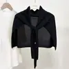 Xale liso externo para mulheres, protetor quente para ombros e pescoço, acessório popular de verão para combinar com vestidos, tricotado, estilo fino para primavera e outono, adequado para ambientes com ar condicionado