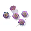 Estilo antiguo cuentas sueltas de flor de ciruelo pequeñas pintadas en oro vidriado agujero recto cuentas sueltas pulsera DIY pendiente accesorio para el cabello cuentas espaciadoras accesorios