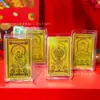 Deidad Guardiana del Zodiaco Oro Puro 999 Pegatina para Teléfono Móvil Thangka Buda del Zodiaco Bodhisattva Sutra del Corazón Souvenir Turístico Cultural y Creativo