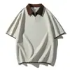 Camisa de Verano de Dos Piezas para Hombre con Cuello y Camiseta Polo de Manga Corta para Niños y Adolescentes