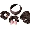 Coreano Nuevo Color Café Floral Estilo Meilade Goma para el Cabello Intestino Delgado Accesorios para el Cabello con Lazo Rosa Estilo Pastoral Francés para Mujer