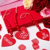 Decoración creativa para el Día de San Valentín, cuentas de madera, manualidades en forma de corazón, colgante, boda, suministros para decoración de paredes de bodas, cuentas