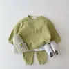 25 Ropa de Bebé Otoño Estilo Coreano Ropa de Bebé Traje Infantil Conjunto de Otoño para Recién Nacidos Top de Manga Larga Conjunto Falso de Dos Piezas