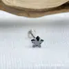 Pendientes de Aleación de Titanio Astmf-13 de 0.8 de Espesor con Garras, Estrella de Cinco Puntas, Titanio G23 con Rosca Interna, Pendientes de Zirconia, Joyería para Piercing