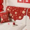 Ambiente festivo rojo, perfecto para la decoración de la habitación nupcial, resistente a los arañazos y duradero, nueva funda para respaldo de sofá estilo chino para bodas