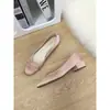 Zapatos de tacón medio plateados estilo francés para mujer, Primavera y Otoño 2026 Verano, Zapatos de noche delicados con lazo, Zapatos negros para el trabajo