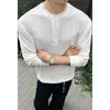 2026 HT26568 modificado longo Cena interna tamanho grande Gola Henley manga longa Camiseta S-5X HT261011-Especial P18