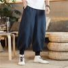 Pantalones de verano para hombre, pantalones casuales de lino, estilo chino, holgados, de talla grande, de color liso, pantalones Harlan, pantalones de moda para hombre.
