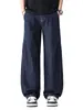 Ropa de Hombre Fengshe / Novedad Primavera 2026 Estilo Americano Holgado Corte Curvo Sin Estirar Jeans de Pierna Ancha para Hombre
