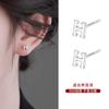 Pendientes de plata de ley S999 con letra H, pequeños pendientes de temperamento de alta moda, pendientes minimalistas creativos de viento neutro, venta al por mayor