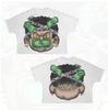 Camiseta de calle de hip-hop con estampado de dibujos animados, holgada, estilo gótico Harajuku, de algodón, de manga corta, para hombre y mujer.