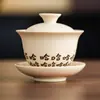 Juego de Té Kung Fu de Cerámica de Tres Piezas con Tapa del Fabricante, Taza de Té Individual para Uso Doméstico, Taza de Té con Tapa, Taza de Té Antiescaldado