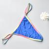 Color fructosa borde arcoíris tanga ajustable seda de hielo explosiones transfronterizas bikini sexy con tela de baño ultrafina para mujer