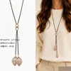 Cadena para Suéter de Collar Largo Geométrico, Accesorio de Lujo de Alta Gama, Versátil y de Moda, Colgante de Perla para Otoño e Invierno