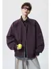 Moda masculina otoño e invierno chaqueta de vuelo retro de cuello alto holgada, chaqueta de béisbol corta de hombro estilosa y sofisticada