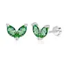 Amazon Venda Quente Moda Simples Estilo Ins Brincos de Zircônia Olho de Cavalo Folha Cravejados com Diamante Mini Acessórios de Orelha Coloridos Feminino