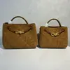 Bolsa de Tecido Bolsa de Camurça Couro Bovino Fosco Grande Capacidade para o Dia a Dia Versátil Portátil de Ombro Axila Transversal Bolsa Tote para Mulheres