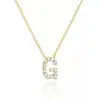 Collar de Oro de 18K con Circonita de 26 Letras, Cadena de Clavícula Simple y Elegante, Collar de Nombre en Inglés a la Moda, Joyería Transfronteriza Europea y Americana