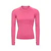 Camiseta Deportiva de Manga Larga para Mujer Estilo Nuevo Transfronterizo Top para Correr Fitness Ajustado Transpirable Yoga Manga Larga D19083