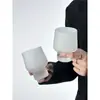 Taza de Tambor Esmerilado Francesa de Barriga de Diseño de Nicho Taza de Jugo para Ins Taza para Bebidas Frías Taza de Vidrio Taza de Leche Taza de Café