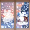 Decoraciones Navideñas de Papá Noel Pingüino de Dibujos Animados Blanco Reno Árbol de Navidad Pegatinas Estáticas para Ventana de Vidrio Transfronterizo