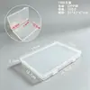 Caja de plástico transparente con agujero para colgar para accesorios de pesca, caja de embalaje, organizador de documentos, caja de almacenamiento para papelería