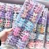 Lentejuelas Perladas de Colores, Diamantes Brillantes, Cuentas Transparentes de Mariposa, Goma Elástica de Alta Elasticidad de Dibujos Animados para Niños, Goma para el Cabello de Estudiante de Primaria