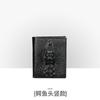 Billetera para Hombre Personalizada Vintage Hecha a Mano en Relieve de Cuero Genuino Larga de Cocodrilo Capa Superior Piel de Vaca Multitarjeta Monedero Estuche