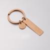 Llavero de acero inoxidable con espejo transfronterizo, largo y redondo, con forma de tarjeta, ideal para hacer tú mismo, para parejas, con cadena que se puede grabar como colgante de joyería.