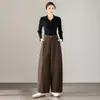 Pantalones casuales de pierna ancha para mujer, tiro alto, cubre las caderas, adelgazantes, pierna recta, pantalones largos holgados, otoño, color sólido, versátiles, para ir al trabajo, caen bien