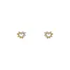 Brincos Mini Amor Banhados a Ouro 18K Prata 925 Esterlina Feminino Simples Pequeno Fresco Temperamento Pequeno e Requintado Brincos de Luxo