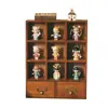 Caja de Almacenamiento Cosmético de Madera Vintage de Tres Niveles Mesa de Comedor Estilo Japonés Artículos Varios Taza Pequeña Perfume Gabinete de Almacenamiento de Madera