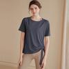 Playera deportiva de manga corta para mujer, verano, delgada, holgada, blusa para correr, top de fitness, traje de entrenamiento profesional, ropa de yoga