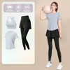 Traje Deportivo de Tenis, Ropa de Entrenamiento de Manga Corta para Mujer, Ropa de Secado Rápido para Correr al Aire Libre, Camisetas de Bádminton de Aspecto Adelgazante, Ropa de Fitness