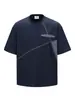 Nanxia Verano Nuevo Color Bloqueado Cuello Redondo Manga Corta para Hombre Diseño Casual Marca de Moda Camiseta Top Versátil Retro